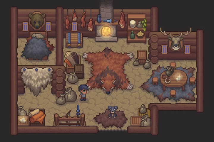 Fantasy RPG Hunter’s Lodge Top-Down Pixel Art Pack