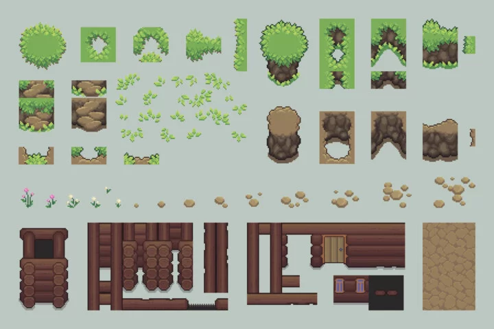 Fantasy RPG Hunter’s Lodge Top-Down Pixel Art Pack