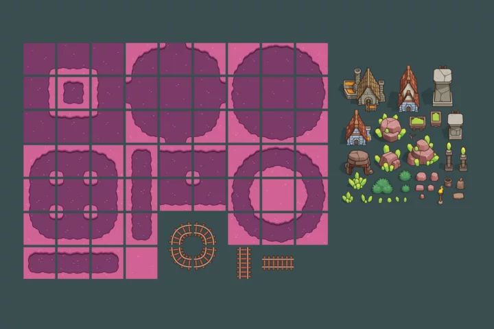 Free Fantasy Crystal Plains Top-Down Tileset
