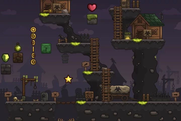 Free Plague Town 2D Platformer Vector Tileset