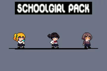 Free Tiny Schoolgirl Pixel Art Sprite Pack