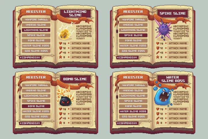 Pixel Art Bestiary Monsters Asset Pack 2