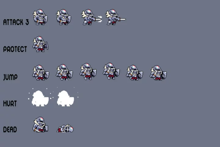 Tiny Medieval Knight Pixel Art Sprite Pack