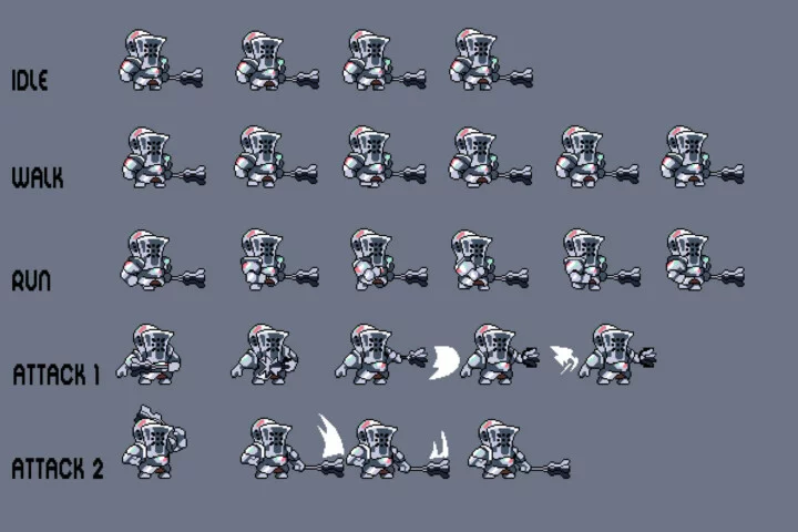Tiny Medieval Knight Pixel Art Sprite Pack