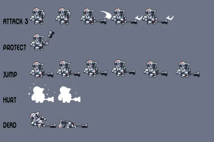Tiny Medieval Knight Pixel Art Sprite Pack