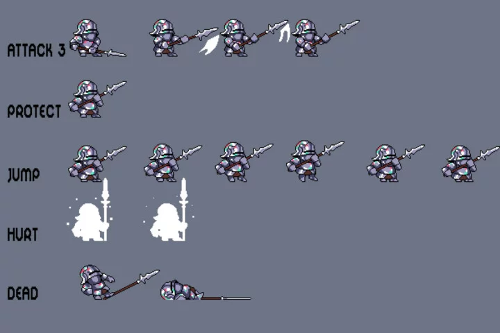 Tiny Medieval Knight Pixel Art Sprite Pack