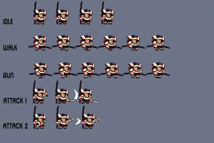 Tiny Samurai Pixel Art Sprite Pack