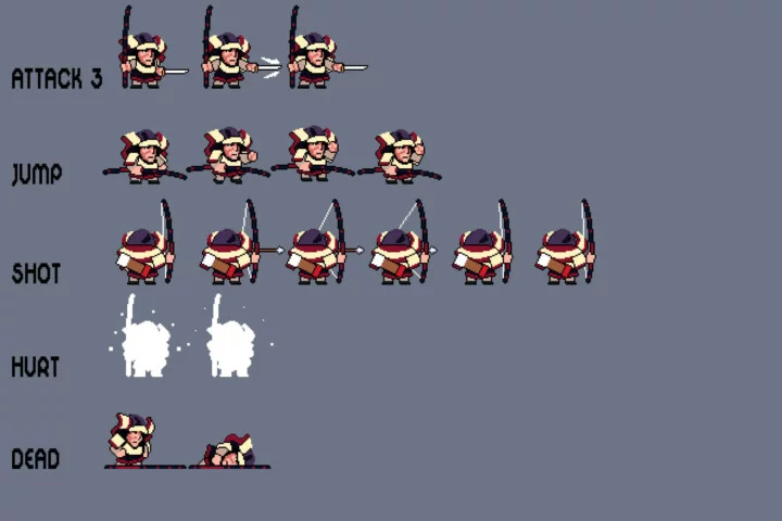 Tiny Samurai Pixel Art Sprite Pack