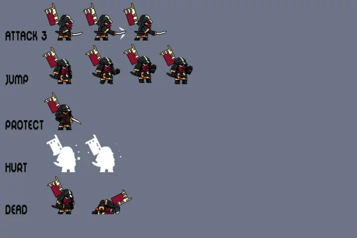 Tiny Samurai Pixel Art Sprite Pack