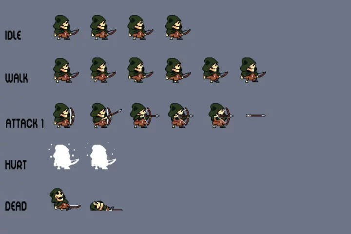 Tiny Skeleton Monster Pixel Sprite Pack