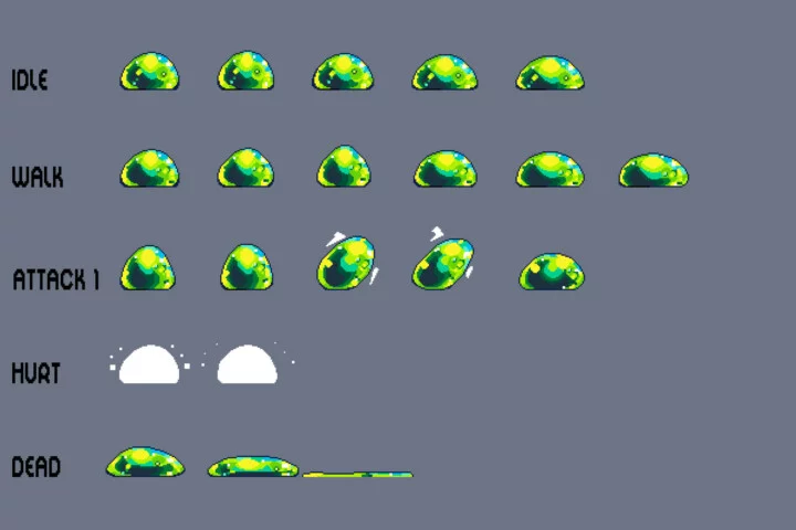 Tiny Slime Pixel Art Sprite Pack