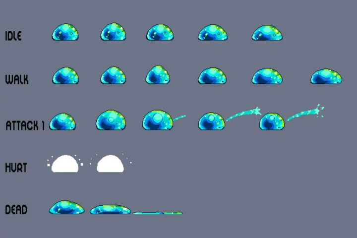 Tiny Slime Pixel Art Sprite Pack