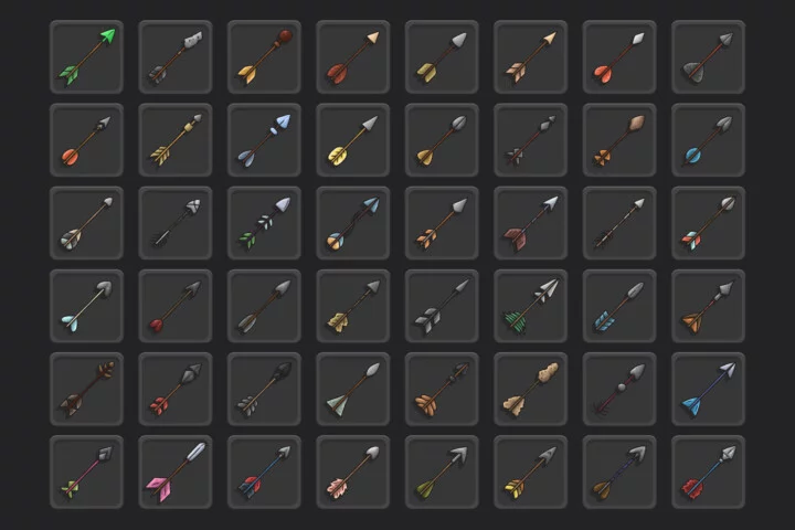 Free Arrows for Bow Game Vector Icon Pack
