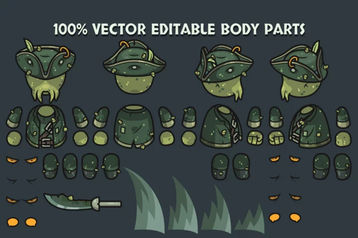Free Fantasy RPG Pirate Boss Character Pack
