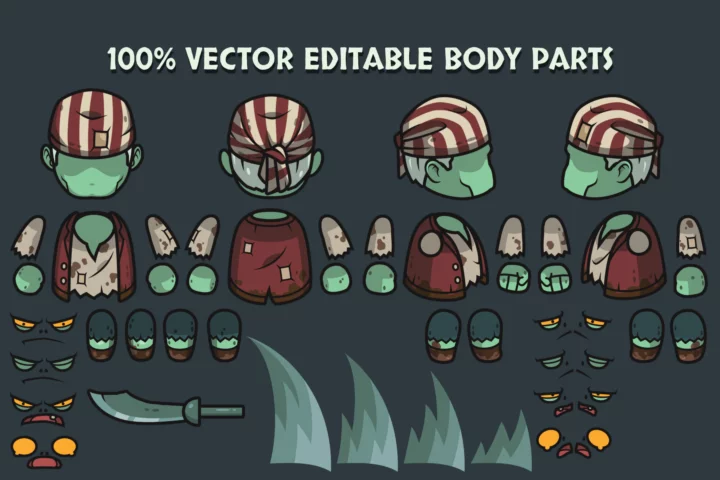 Free Fantasy RPG Pirate Boss Character Pack
