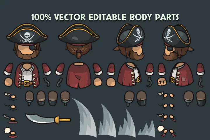 Free Fantasy RPG Pirate Boss Character Pack