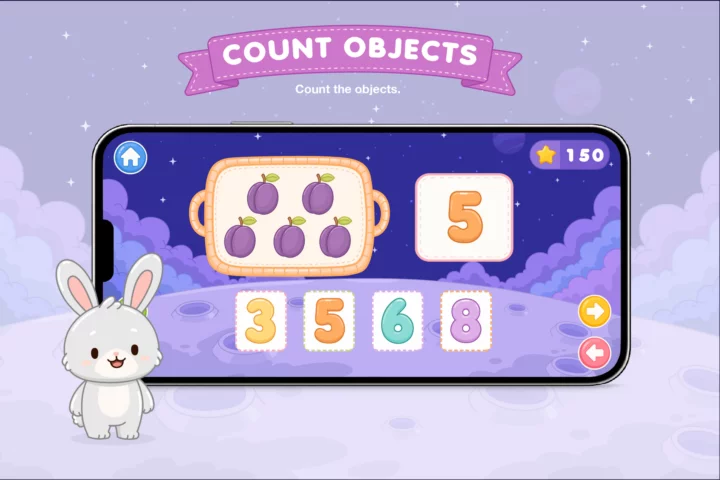 Free Kids Math Game UI Kit — Numbers & Counting