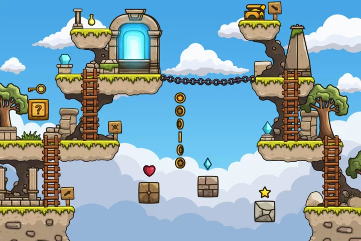 Free Sky Ruins 2D Platformer Tileset
