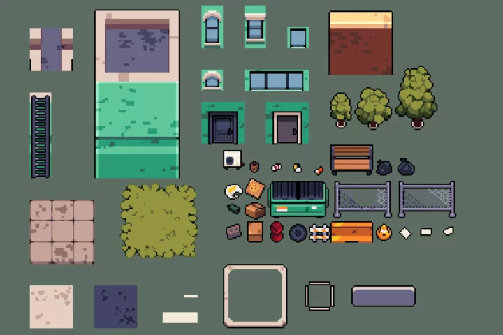Free Urban Zombie Survival Pixel Art Minigame Kit