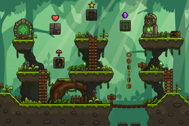 Free World Tree Roots 2D Platformer Tileset