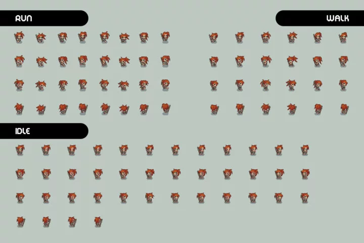 Mage 1-3 Level Pixel Top-Down Sprite Character