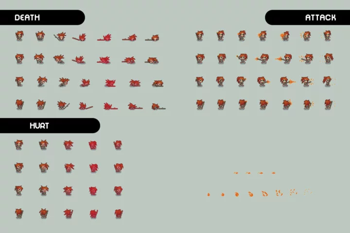Mage 1-3 Level Pixel Top-Down Sprite Character