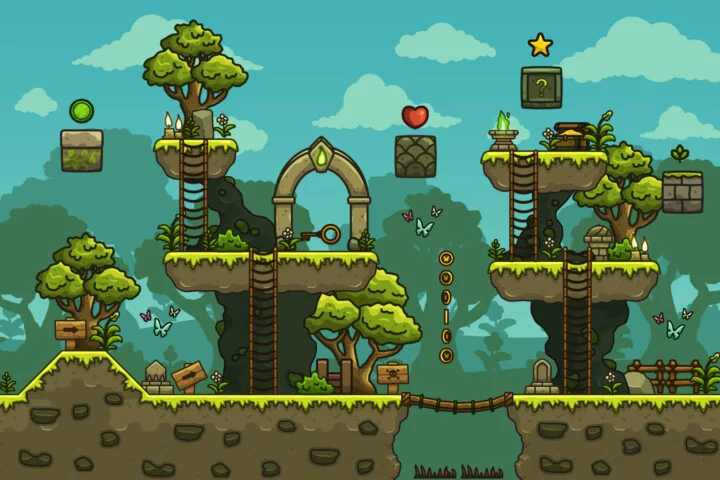 Nature Shrine 2D Platformer Tileset